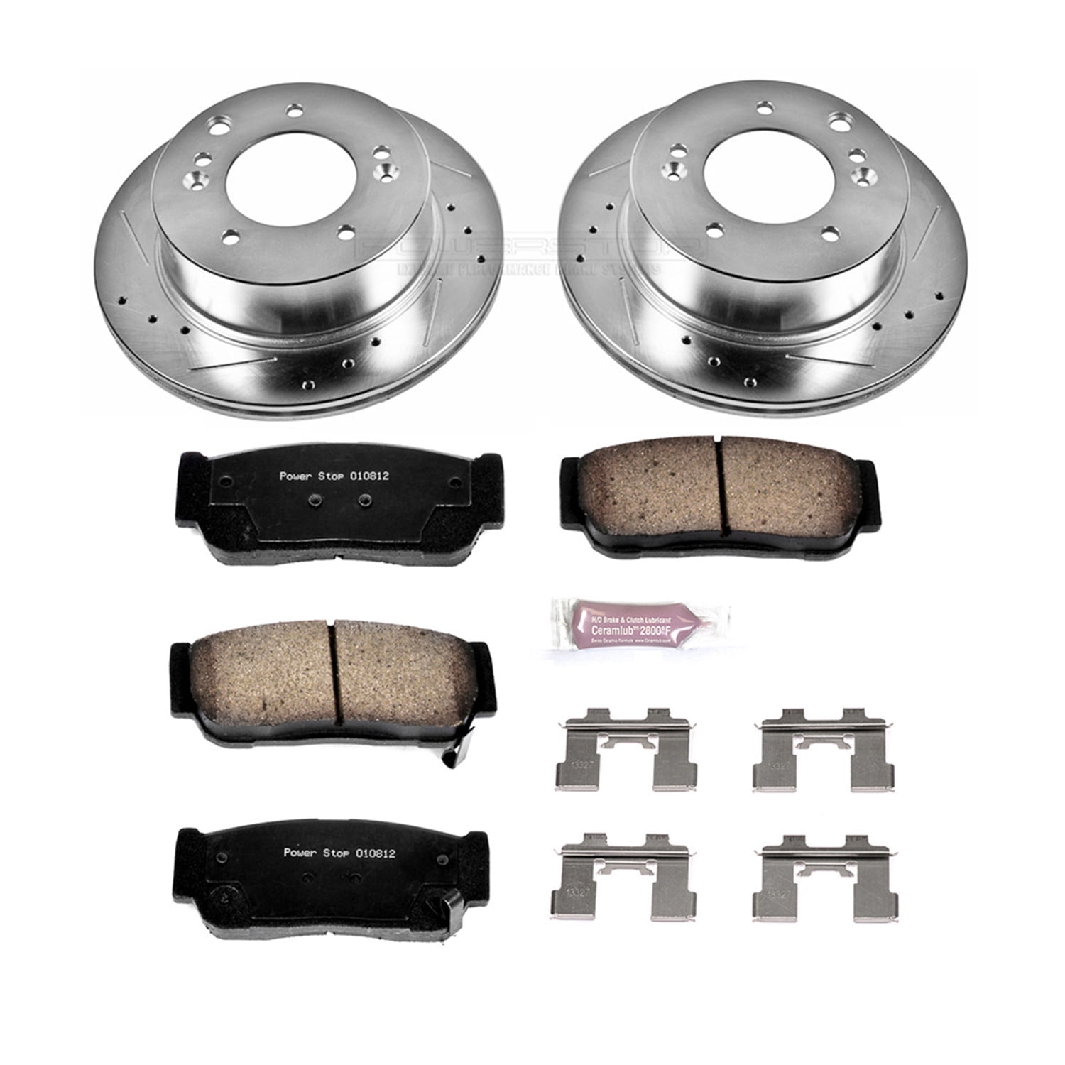 PowerStop Rear Z23 Evolution Sport Carbon-Fiber Ceramic Brake Pad and Drilled & Slotted Rotor Kit Fits: KIA Select Models K5901