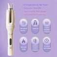 thumbnail image 2 of Professional Automatic Hair Curling Iron, 4 Temperature Settings, Ceramic Rotating Wand with Negative Ion Technology (Off-White), 2 of 14