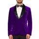 thumbnail image 1 of INSPIRAR CHIC Blazer de Hombre con Solapa de Chal de Un Botón Ajustado para Boda Traje de Tuxedo de Terciopelo L Púrpura, 1 of 4