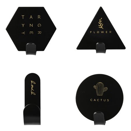 

MIARHB 4Pcs Geometric Shape Wrought Iron Hook Wall-mounted Storage Hook