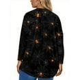 thumbnail image 3 of Abcomgle Plus Size Halloween Shirts for Women Cute Spider Web Graphic T Shirts for Women Oversized Crewneck Long Sleeve Top for Women Fall Fashion Halloween Graphic Tees Women,2XL, 3 of 4