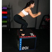 BalanceFrom Foam Plyometric Jump Box with 20”, 24”, and 30” Heights, 60 lbs, Multicolored