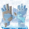 thumbnail image 4 of Guantes De Pesca Guantes de pesca de medio dedo Guantes de fitness anticorte Deportes (panal azul), 4 of 6