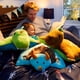 thumbnail image 3 of Almohada de peluche para mascotas, diseño de triceratops, dinosaurio azul, 18 pulgadas, 3 of 6