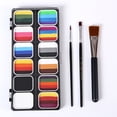 thumbnail image 1 of Face Paint Kit Water Activated Colors Set Professional Split Cakes Paint Palette Set with 3, 1 of 8