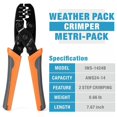 thumbnail image 4 of Luckyn IWISS IWS-1424B Non Insulated Open Barrel Terminal Crimp Tool Weather Pack, 4 of 9