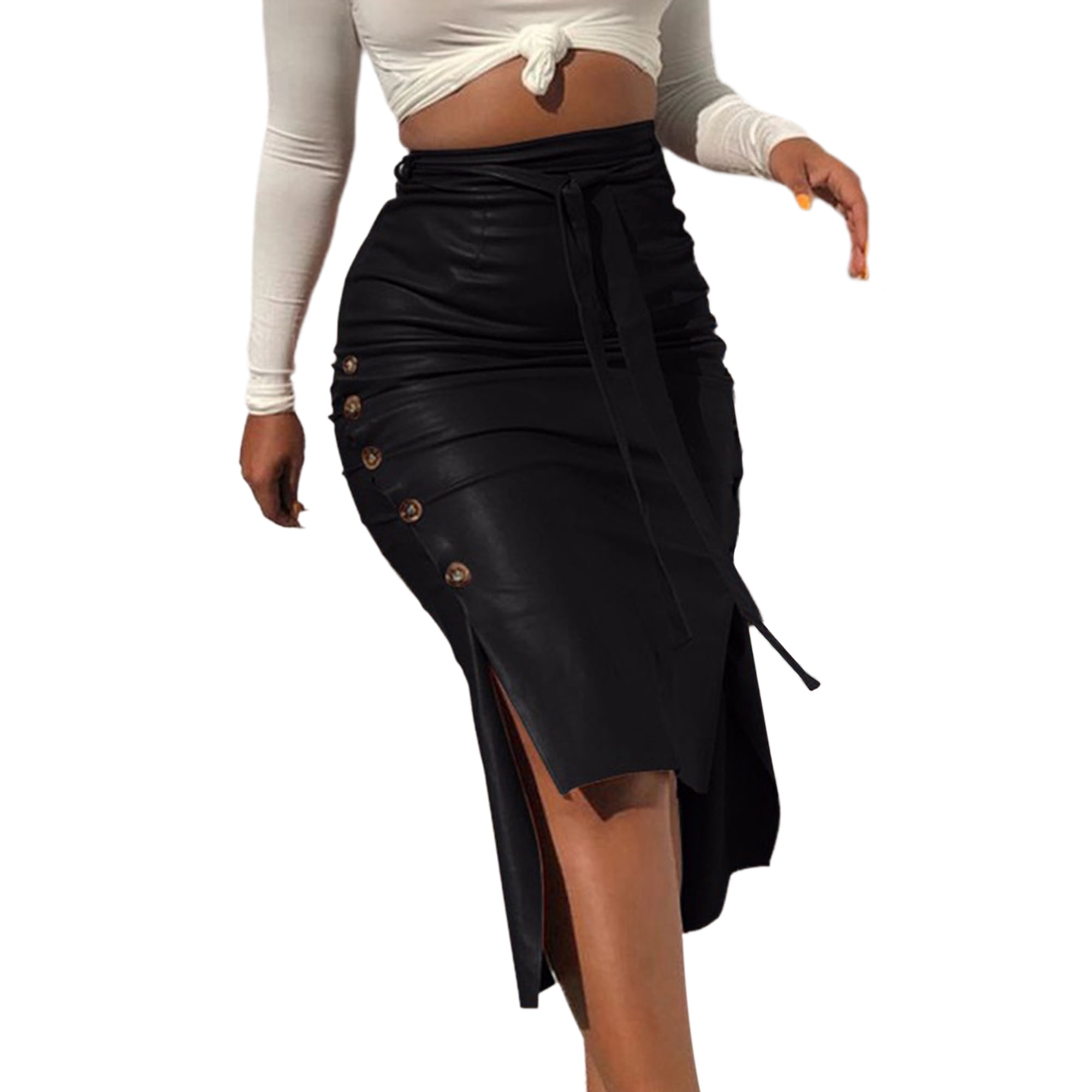 Colored leather midi skirt hot sale