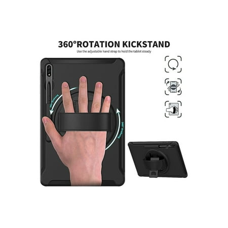 SaharaCase - PROTECTION Hand Strap Series Case for Samsung Galaxy Tab S8+ - Black