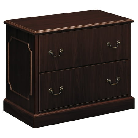 Basyx Mahogany File Cabinet - HON 2 Drawers Lateral Filing Cabinet, Brown