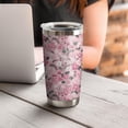 thumbnail image 4 of 20oz Tumbler with Lid and Straw Stainless Pink Cherry Blossom Steel Vacuum Insulated Water Coffee Tumbler Cup, Double Wall Vacuum Insulated Travel Mug Reusable Tumblers for Ice Drinks, Hot Beverage, 4 of 7