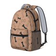 thumbnail image 2 of Dog Bone Brown Pattern Backpack for School, Cute School Bag with Adjustable Shoulder Straps and Padded Back, 15.3"x11"x6.7", 2 of 4