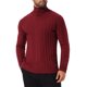thumbnail image 4 of Suéteres de cuello alto para hombres INSPIRE CHIC, suéteres de punto cálidos de color sólido, suéteres de pullover L rojo, 4 of 6