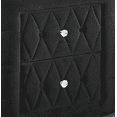 thumbnail image 5 of Newboti 1pc Oval Faux Marble Top Nightstand 2- Drawers Storage Black Finish Button Tufted Faux Crystal Tufted 379057082698934, 5 of 6
