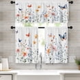 thumbnail image 4 of Kitchen Short Curtain Pair, 2D Printed Polyester Half Window Curtains, Waterproof Oil-Resistant Light Filtering, 137 x 45 cm, 70 x 100 cm, 4 of 6