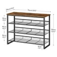 thumbnail image 4 of HOOBRO Shoe Rack, 4 Tier Shoe Organizer, Adjustable Shoe Shelves, Flat or Slanted, Holds 9-12 Pairs, Stable and Durable for Entryway, Closet, Rustic Brown and Black BF09XJ01, 4 of 11