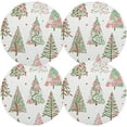 thumbnail image 2 of GZHJMY Christmas Tree Round Placemats Set of 4, Non-Slip PVC Table Mats Washable Heat Resistant Place Mats for Kitchen Dining Table Christmas Home Decor, 15.4 Inch Table Mat, 2 of 7