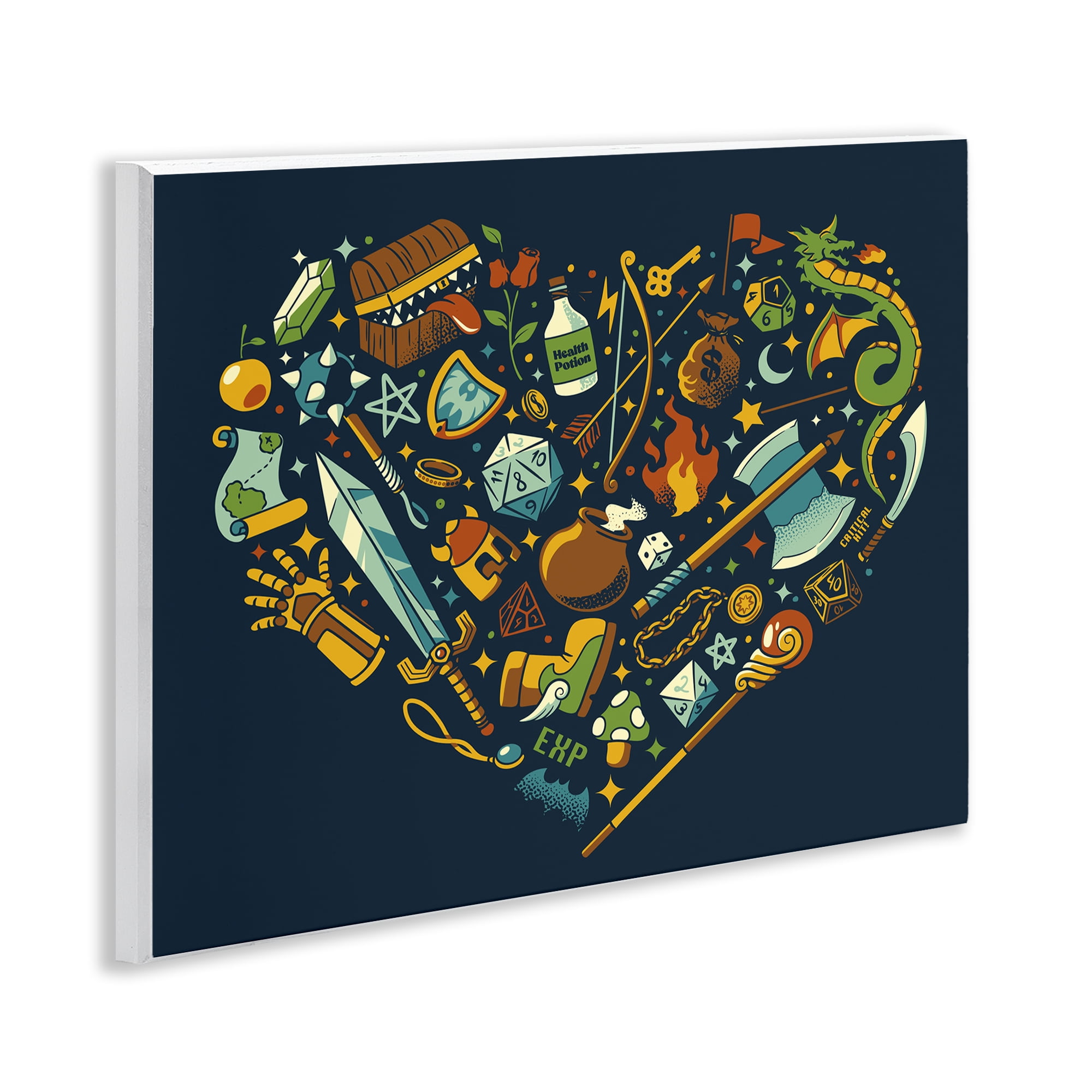 Stupell Industries Board Game RPG Trinkets Wall Plaque Art, design by Tobe Fonseca