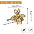 thumbnail image 3 of Perilla Home Set of 6 Bee Knobs Decorative Knobs for Home Kitchen Cabinet Hardware Cupboard Glass Door Dresser Wardrobe and Drawer Pulls (Brass), 3 of 8