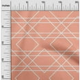thumbnail image 1 of oneOone Polyester Lycra Peach Fabric Geometric & Floral Block Dress Material Fabric Print Fabric By The Yard 56 Inch Wide, 1 of 4