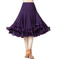 thumbnail image 2 of Vedolay Skirt Women's Casual Print Contrast Mesh Asymmetrical Hem Maxi Skirt,Purple One Size, 2 of 4