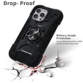 thumbnail image 2 of Compatible with iPhone 13 Pro Max Case 6.7 Inch with Ring Stand, Heavy-Duty Military Grade Shockproof Phone Cover with Magnetic Car Mount for iPhone 13 Pro Max. (Black), 2 of 12