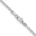 thumbnail image 5 of Diamond2Deal 14K White Gold 2.2mm Diamond-Cut Round Open Link Cable Chain Necklace for Women 24", 5 of 6