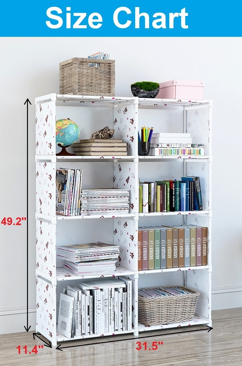 8 Cubes Portable Storage Shelf Organizer, Organization Shelf Unit DIY Boolself Bookcase Closet Cabinet for Bedroom Study Office Home Living Room, White