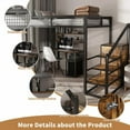thumbnail image 5 of Full Size Loft Bed with Desk, Wardrobe & Storage, Modern Industrial Metal Frame Loft Bed with Built-In Staircase, Shelves, USB Charging Station, for Adults Teens Dorm Apartment, Black, 5 of 7