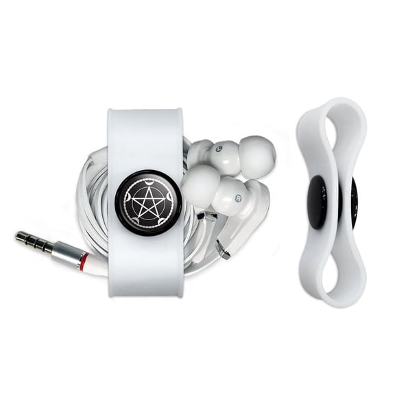 Pentacle Moon Goddess Wiccan Witch Nature Headphone Cord Wrap Cable Wire Organizer Set