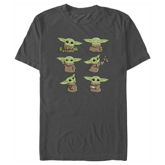 Men's Star Wars: The Mandalorian Grogu Cute Poses Graphic Tee Charcoal Large