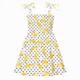 thumbnail image 1 of Gubotare Robe Fille Tout-Petit Robe Fille Décontractée Col Rond Ligne A Manches à Volants Longueur Genou Robes 3T 4T (Jaune, 3-4 Ans), 1 of 3