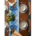 thumbnail image 2 of ERUNPONLY Blue Mountain Table Runner - 60 Inch Long Modern Art Farmhouse Forest Cotton and Linen Blended Dress Scarves Farmhouse Table Runner for Kitchen Dining, Coffee Table, 13"x60", 2 of 8