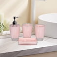 thumbnail image 4 of Set de accesorios de baño Strade Fareast Limited 4 piezas Rosa dispensador de loción y soporte para cepillo de dientes, 4 of 7