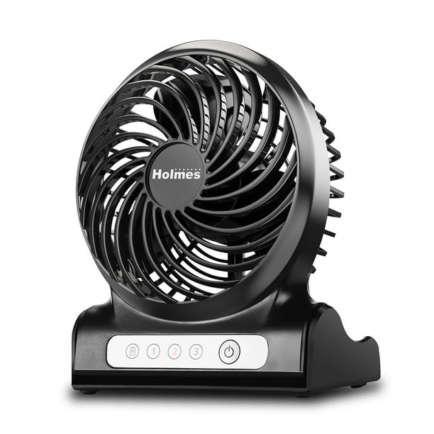 Ventilador Personal HOLMES 4 Batería Recargable 3 Velocidades Color Negro
