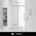 thumbnail image 3 of Fine Fixtures Frameless Shower Glass Door - Clear Single Sliding Shower Door with Tempered Glass - Shower Glass Panel Bathroom Door, Hardware Complete Kit 60" W x 80" D in Polished Chrome Finish, 3 of 11