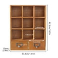 thumbnail image 7 of Wood Wall Mounted Floating Shelves, Rustic Shadow Box Shelf with 9 Compartment Brown, 7 of 7