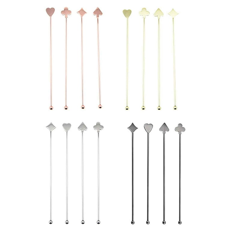 Vikakiooze Metal Stir Sticks, Stainless Steel Coffee Beverage Stirrer  Stirring Cocktail Beverage Swirling Stick,Home