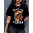 thumbnail image 1 of T-Shirt à Manches Courtes Col Rond, Haut en Tricot Décontracté avec Imprimé Dessin, Mode Toutes Saisons, 1 of 6