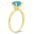 thumbnail image 2 of 0.5 ct Round Cut Simulated Turquoise Solitaire 18K Yellow Gold Womens Engagement Ring, 2 of 4