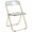 Clear, variant on LeisureMod Lawrence Modern Acrylic Folding Chair With Gold Metal Frame in Jade Green