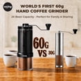 thumbnail image 3 of Ceving Manual Coffee Grinder, Stainless Steel Burrs, 60g Large Capacity, 40 External Settings, High‑Precision, Food‑Grade Plastic Body, Cosmo Black, 3 of 11
