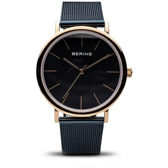 Bering Men's Unisex Classic 36mm Blue IP Steel Bracelet Steel Case Sapphire Crystal Quartz Watch 13436-367