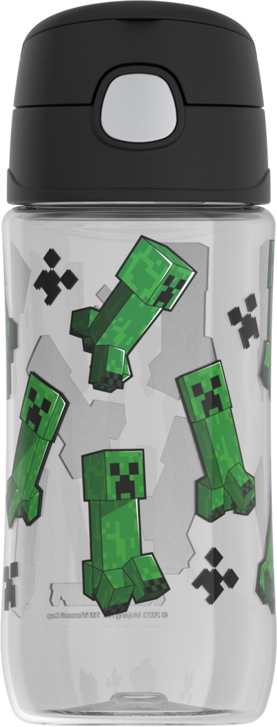 Thermos Kids Plastic Water Bottle with Spout, Minecraft, 16 oz