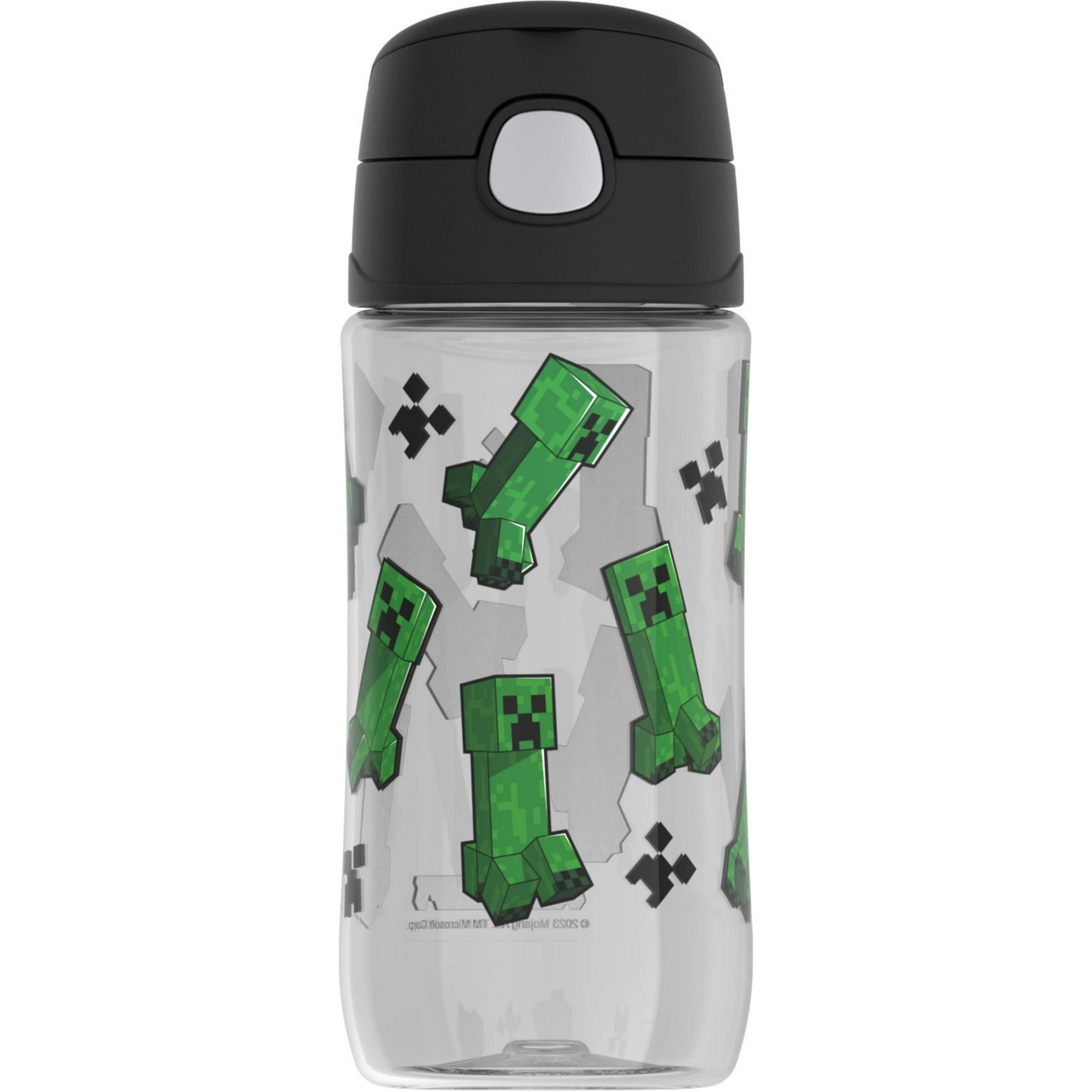 Thermos Kids Plastic Water Bottle with Spout, Minecraft, 16 oz