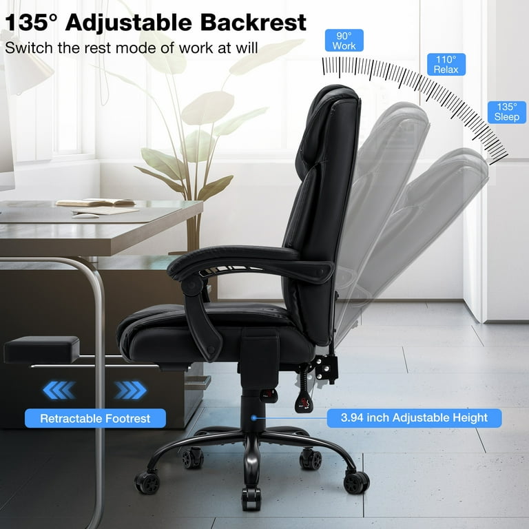 sgs executive office massage chair heated vibrating ergonomic computer chair Massage Office Chair With Heat & Footrest – Reclining Ergonomic Chair For  Heavy People 400lbs main image 1