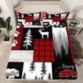 thumbnail image 2 of Homewish Jungle Wildlife Bear Twin Sheet Sets,Happy Camping Twin Fitted Sheet,Cute Bear Paws Flat Sheet For Boys Kids,Super Cozy Room Decor,3-Piece, 2 of 7