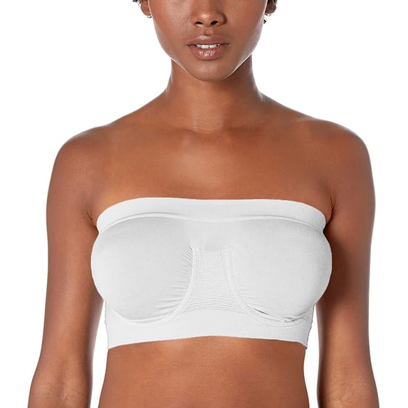 TruFigure 9013 'Attagirl!' Womens Seamless Underwire Strapless Bandeau Bra, White, XS