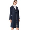 thumbnail image 1 of Abrigo Gabardina Con Cinturón Doble Botonadura Solapa Con Muesca Para Mujeres Azul Marino XS Unique Bargains Abrigo, 1 of 6
