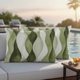 thumbnail image 4 of Outdoor Waterproof Pillow Covers Sage Green Gradient Stripes Decorative Throw Pillow Protectors,Pillowcase Cushion Cases for Patio Sofa Garden Couch,20x12in,Pack of 2, 4 of 14