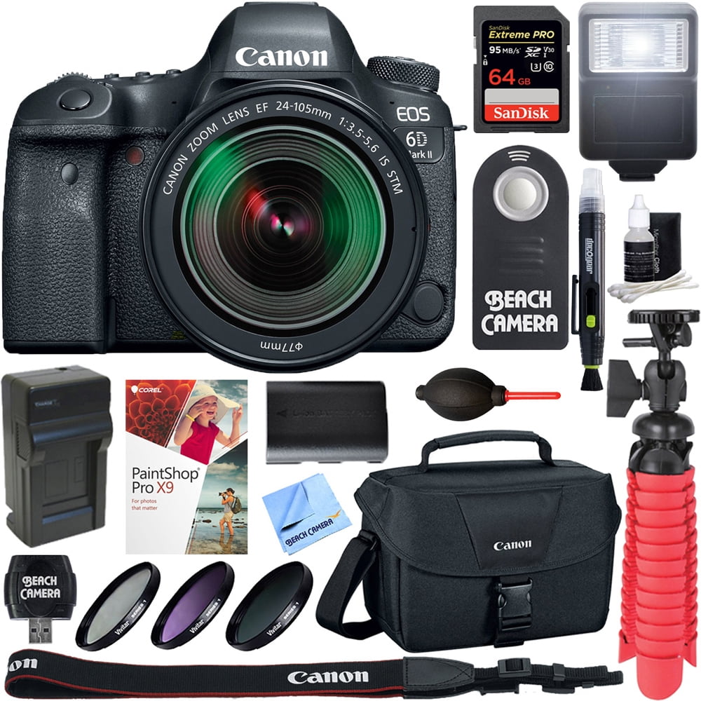 Canon Eos 6d Mark Ii 26 2mp Full Frame Digital Slr Camera With Ef 24 105mm Is Stm Lens Newegg Com